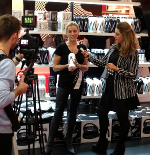Moroccan Tan being interviews at the Expo