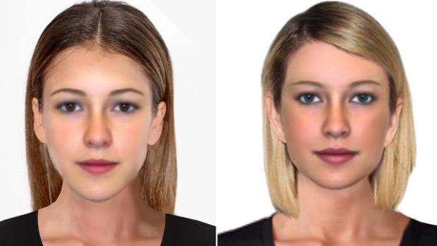 The ideal female face as perceived by the men in the study, left, and the women, right. (Source: cambridge-news.co.uk)