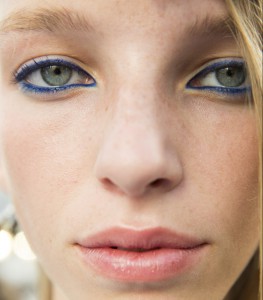 Electric blue liner gives eyes a graphic, youthful feel. Picture source vogue.com