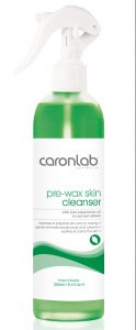 Caronlab Pre Wax Skin Cleanser removes all trace of dirt, makeup and body oil