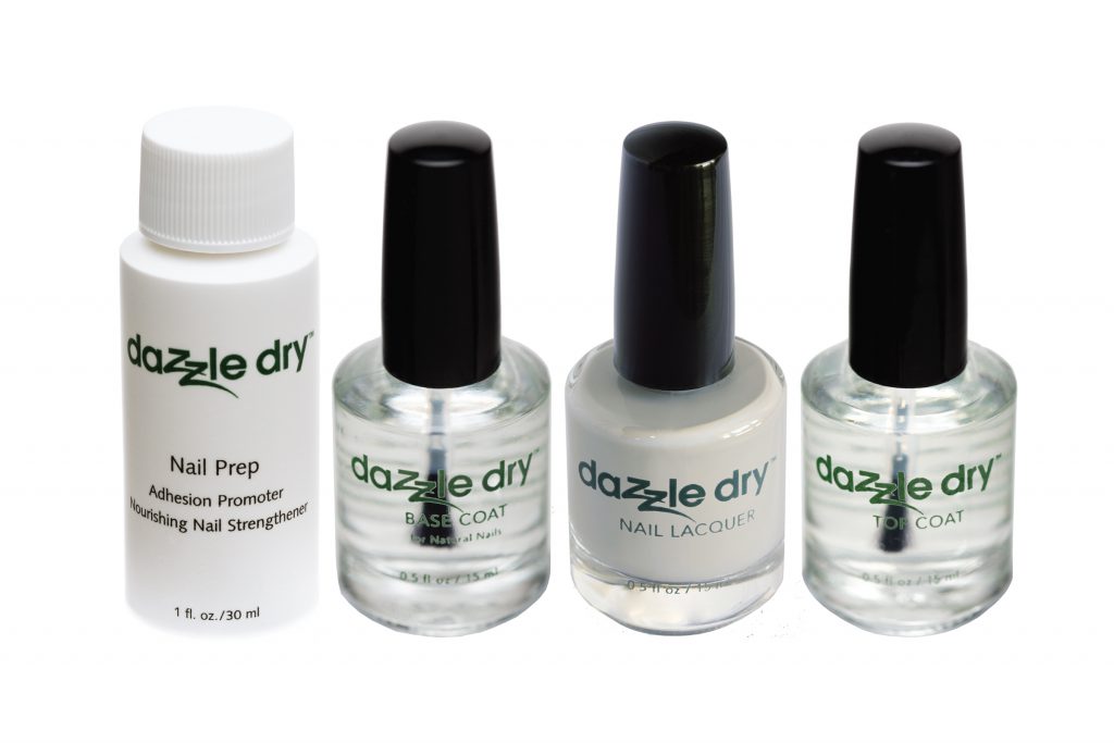 Dazzle Dry has a rubbery formulation that moves with the nail bed to prevent shrinkage and chipping. 
