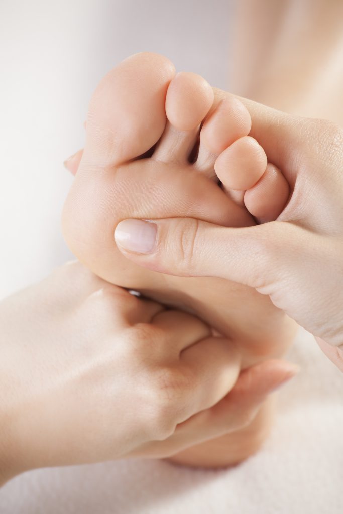 Foot massage close up