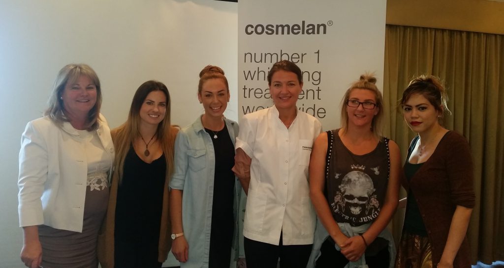 Mesoestetic international trainer, Tina Note (fourth from left), has been in Australia to train leading Australian clinics. 