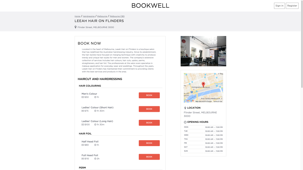 BookWell uses simple to use technology from the mastermind of EatNow.com.au