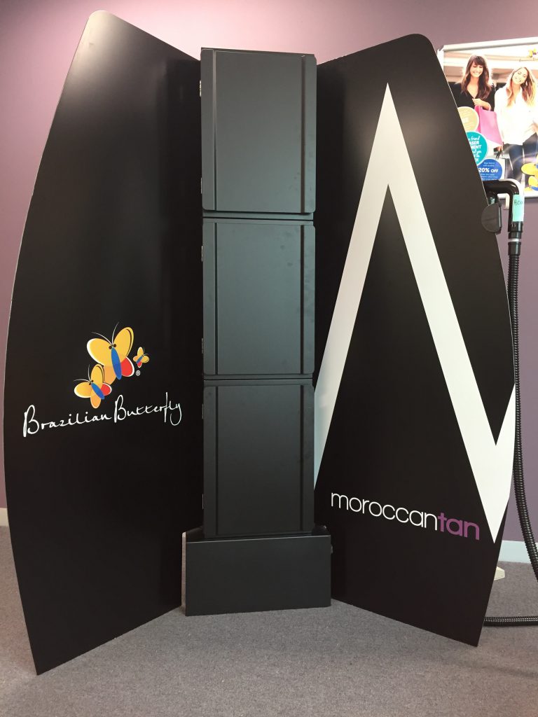 Moroccan Tan's high tech spray tanning stations deliver flawless results in an open-air environment.