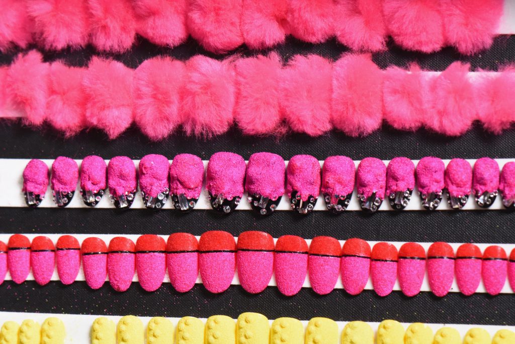 Pink and fluffy at Libertine Spring/Summer 2017. Image: Jennifer Graylock/Getty Images for CND.