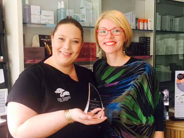 Rachael Ashley from Temple Skincare & Spa at Hills Lodge in Sydney's Castle Hill has won Therapist of the Year for 2015/16.