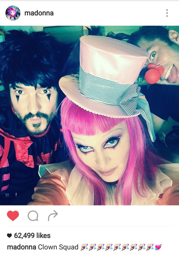 Aaron Smith Henrikson with Madonna backstage at Tears of a Clown in Melbourne