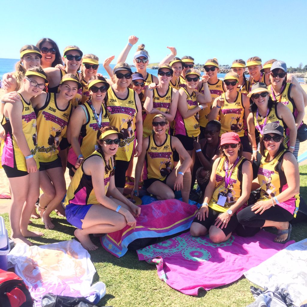 North Wollongong Beach was packed with around 50 beach netball teams.
