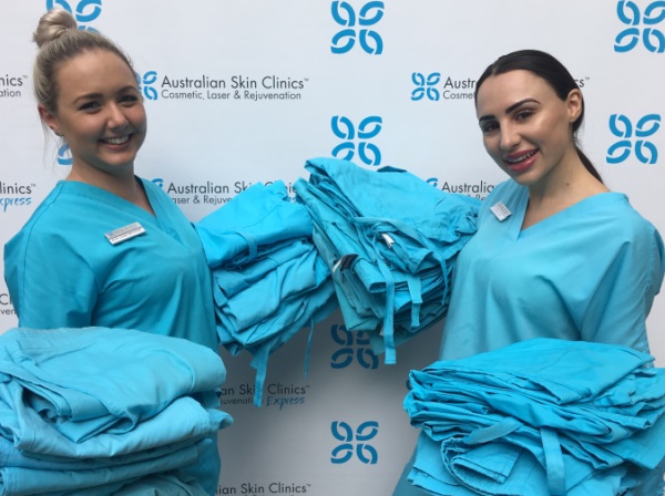 Oz Skin Clinics donate ‘scrubs’ to save women’s lives